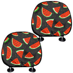 Black Cute Watermelon Pattern Print Car Headrest Covers