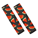 Black Cute Watermelon Pattern Print Car Seat Belt Covers