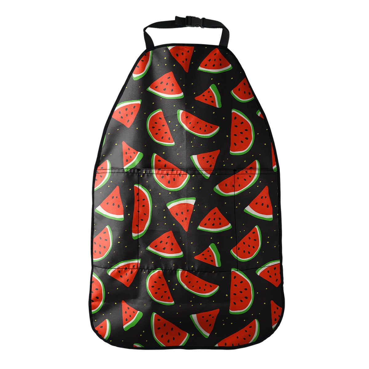 Black Cute Watermelon Pattern Print Car Seat Organizers