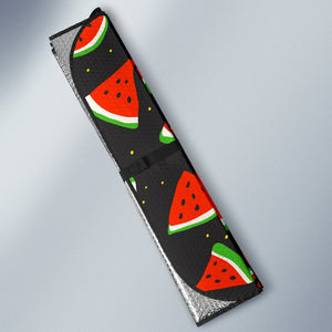 Black Cute Watermelon Pattern Print Car Sun Shade GearFrost