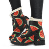 Black Cute Watermelon Pattern Print Comfy Boots GearFrost