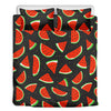 Black Cute Watermelon Pattern Print Duvet Cover Bedding Set