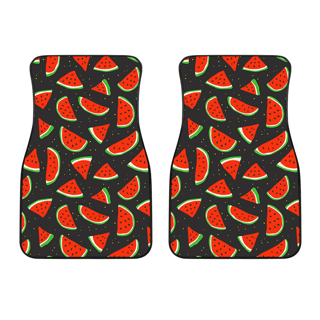 Black Cute Watermelon Pattern Print Front Car Floor Mats
