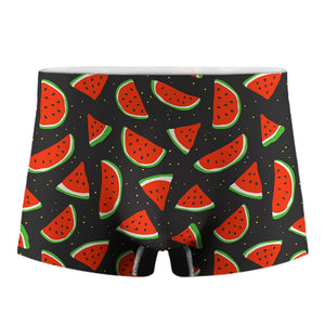 Black Cute Watermelon Pattern Print Men's Boxer Briefs