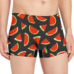 Black Cute Watermelon Pattern Print Men's Boxer Briefs