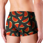 Black Cute Watermelon Pattern Print Men's Boxer Briefs