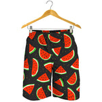 Black Cute Watermelon Pattern Print Men's Shorts