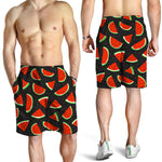 Black Cute Watermelon Pattern Print Men's Shorts