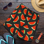 Black Cute Watermelon Pattern Print Men's Shorts