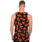 Black Cute Watermelon Pattern Print Men's Tank Top