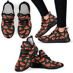 Black Cute Watermelon Pattern Print Mesh Knit Shoes GearFrost