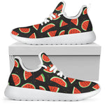 Black Cute Watermelon Pattern Print Mesh Knit Shoes GearFrost