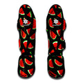Black Cute Watermelon Pattern Print Muay Thai Shin Guards
