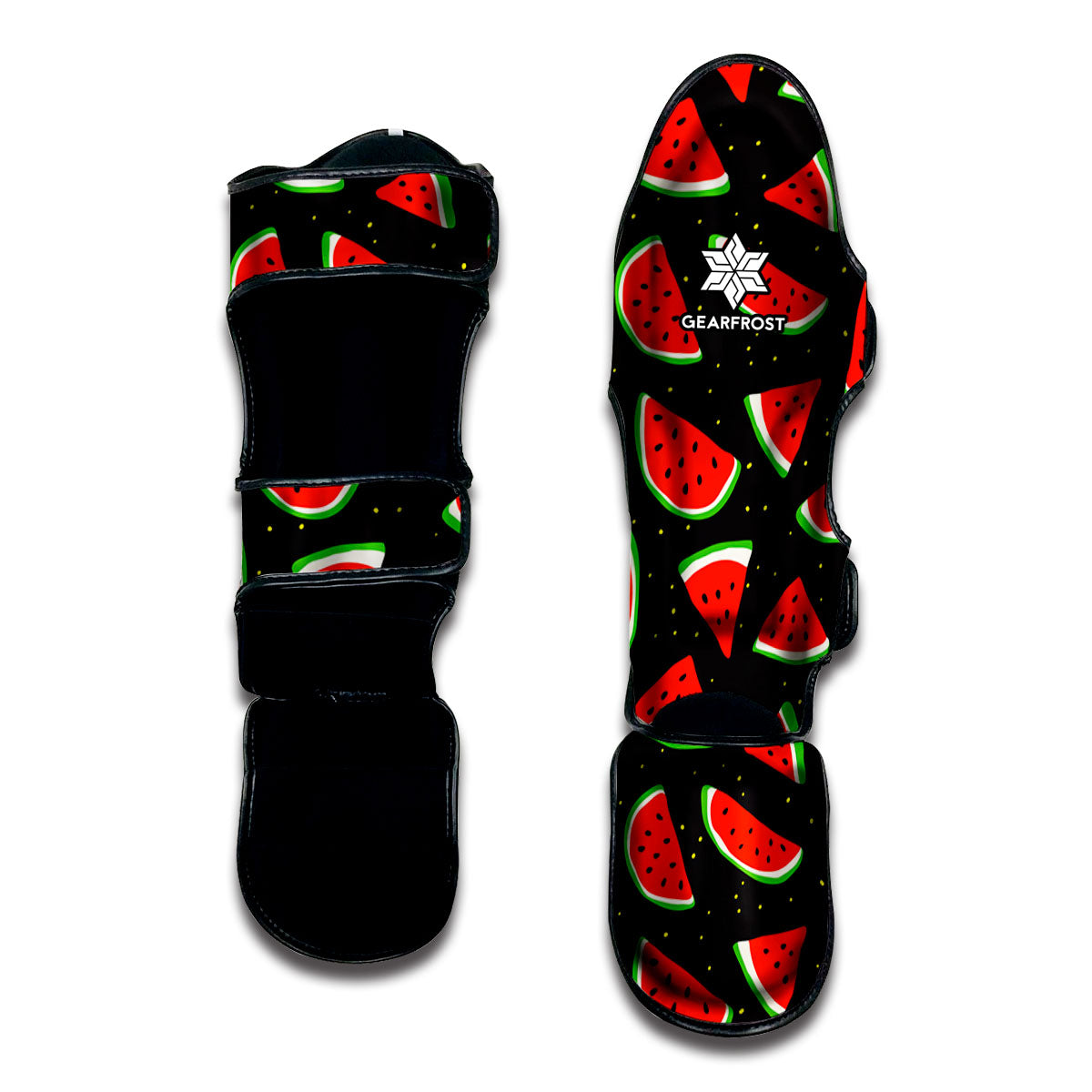 Black Cute Watermelon Pattern Print Muay Thai Shin Guard