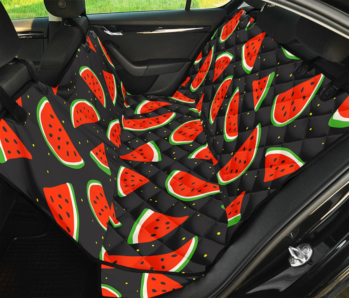 Black Cute Watermelon Pattern Print Pet Car Back Seat Cover