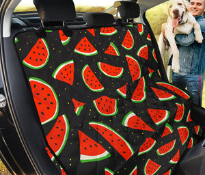 Black Cute Watermelon Pattern Print Pet Car Back Seat Cover