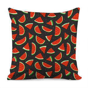 Black Cute Watermelon Pattern Print Pillow Cover