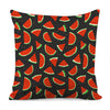 Black Cute Watermelon Pattern Print Pillow Cover