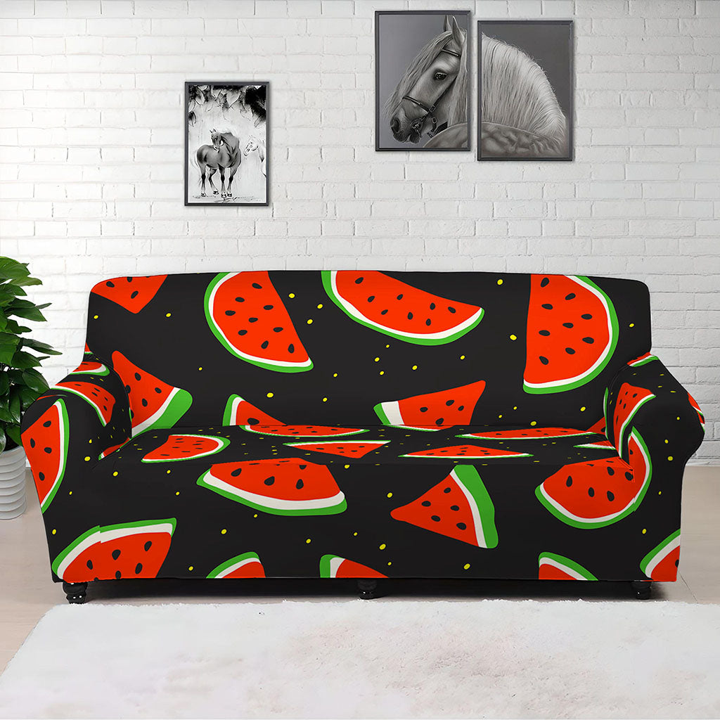 Black Cute Watermelon Pattern Print Sofa Cover
