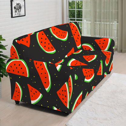 Black Cute Watermelon Pattern Print Sofa Cover