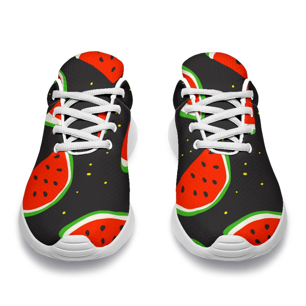 Black Cute Watermelon Pattern Print Sport Shoes GearFrost