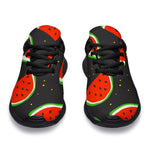 Black Cute Watermelon Pattern Print Sport Shoes GearFrost