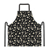 Black Daisy Floral Pattern Print Apron