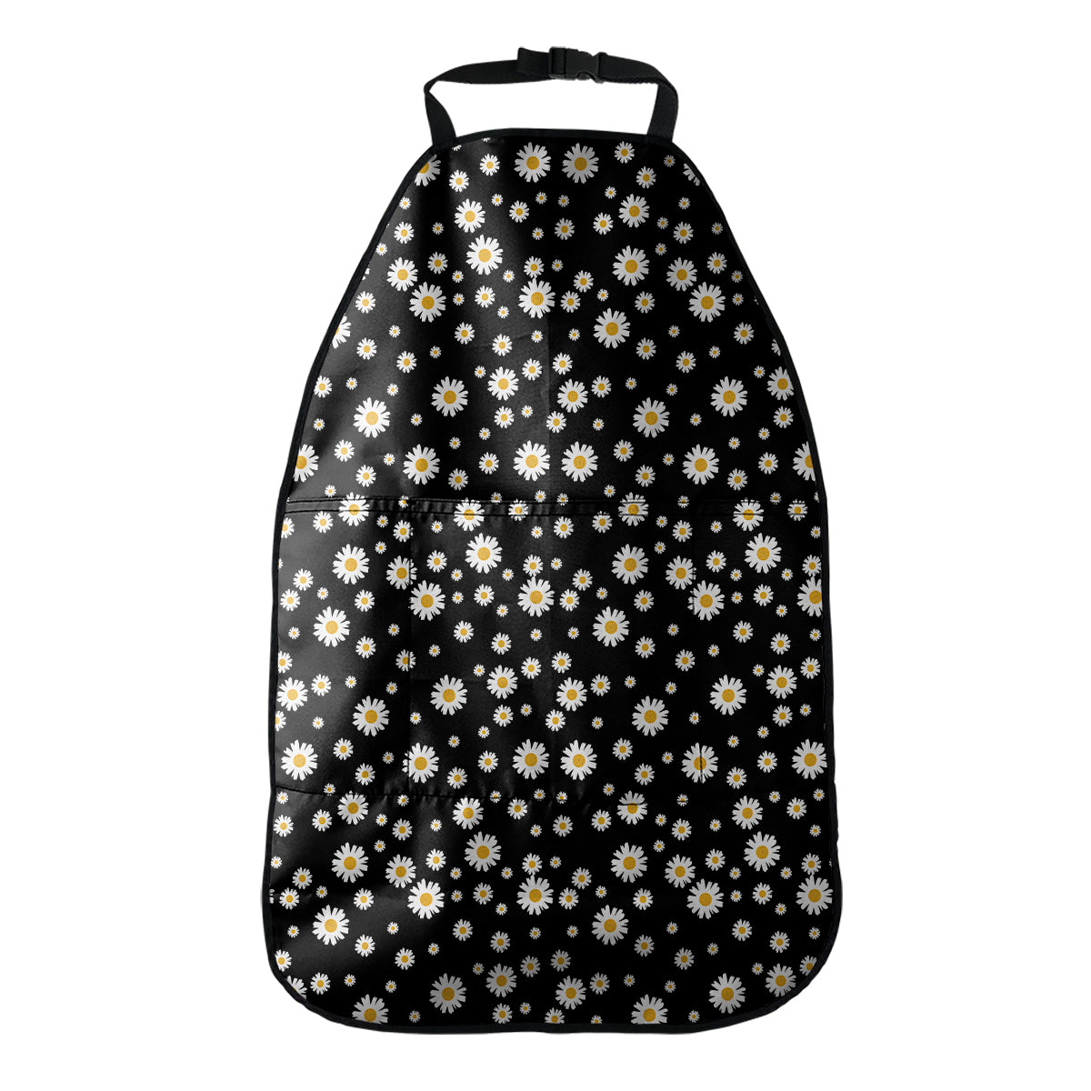Black Daisy Floral Pattern Print Car Seat Organizers