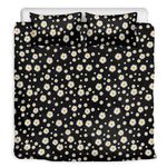 Black Daisy Floral Pattern Print Duvet Cover Bedding Set