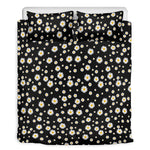 Black Daisy Floral Pattern Print Duvet Cover Bedding Set