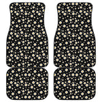 Black Daisy Floral Pattern Print Front and Back Car Floor Mats
