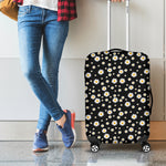 Black Daisy Floral Pattern Print Luggage Cover