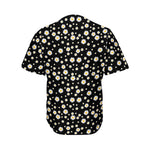 Black Daisy Floral Pattern Print Men's Baseball Jersey