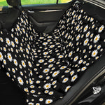 Black Daisy Floral Pattern Print Pet Car Back Seat Cover