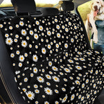 Black Daisy Floral Pattern Print Pet Car Back Seat Cover