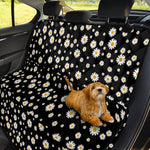 Black Daisy Floral Pattern Print Pet Car Back Seat Cover