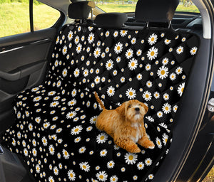 Black Daisy Floral Pattern Print Pet Car Back Seat Cover