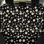 Black Daisy Floral Pattern Print Pet Car Back Seat Cover