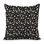 Black Daisy Floral Pattern Print Pillow Cover