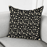Black Daisy Floral Pattern Print Pillow Cover