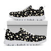 Black Daisy Floral Pattern Print White Sneakers