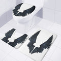 Black Demon Wings Print 3 Piece Bath Mat Set