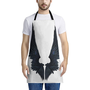 Black Demon Wings Print Apron