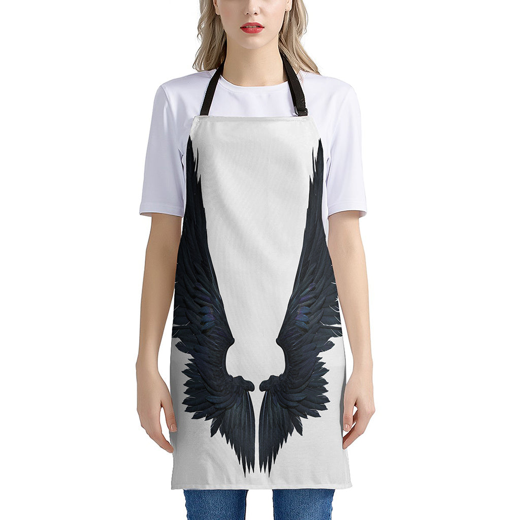 Black Demon Wings Print Apron