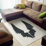 Black Demon Wings Print Area Rug