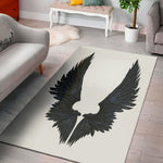 Black Demon Wings Print Area Rug