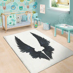 Black Demon Wings Print Area Rug