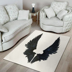 Black Demon Wings Print Area Rug