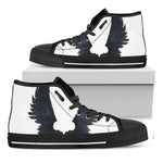 Black Demon Wings Print Black High Top Shoes