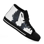 Black Demon Wings Print Black High Top Shoes
